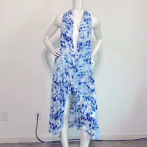 Melissa McCarthy Seven7 NEW Blue Depth Beach Swimsuit Racerback Coverup Size 1X